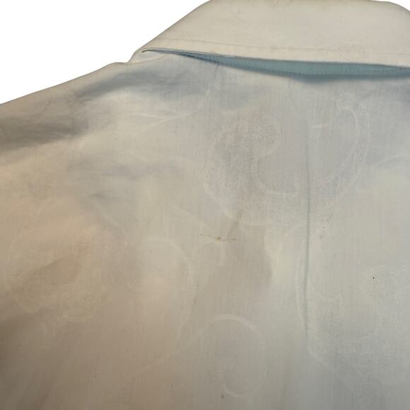 Robert Graham White Mens Embroidered Blue Flip Cuff Button Up Long Sleeve Shirt - Picture 8 of 11